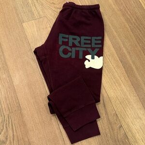freecity Maroon Crop Sweats